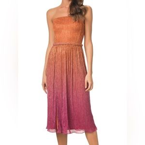 Dress the Population Haldis Metallic Ombré Strapless Cocktail Dress